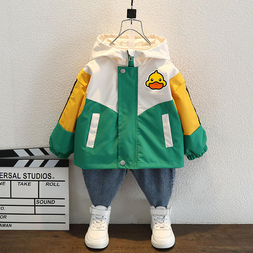 小黄鸭正品冲锋衣春秋外套儿童2024新款男童女童宝宝童装上衣风衣 商品图5