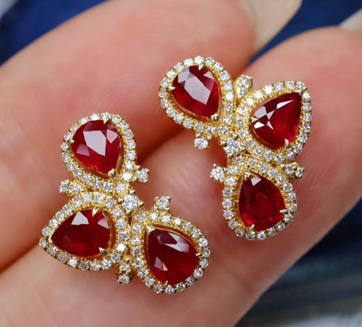 1.85ct 红宝石耳钉 商品图1