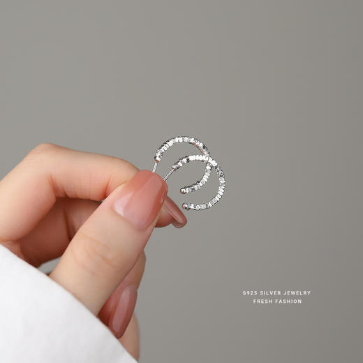 【优姝】S925银冷淡风碎银耳饰【YXS-E4199】 商品图2