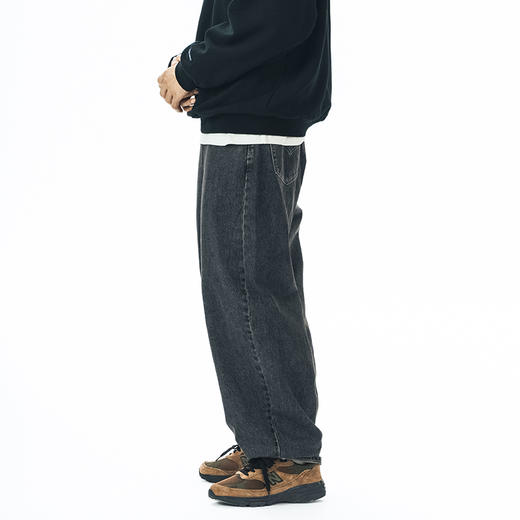 714street复古水洗直筒牛仔裤男秋冬大码休闲长裤高街阔腿裤子 商品图2