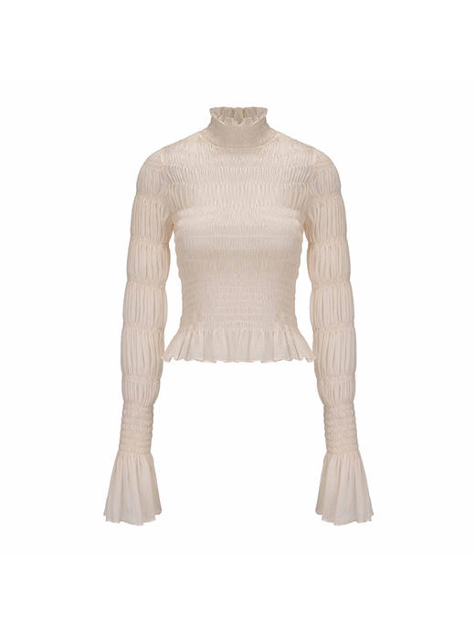 【巴洛克幻想】压褶设计柔纱弹力上衣 商品图4