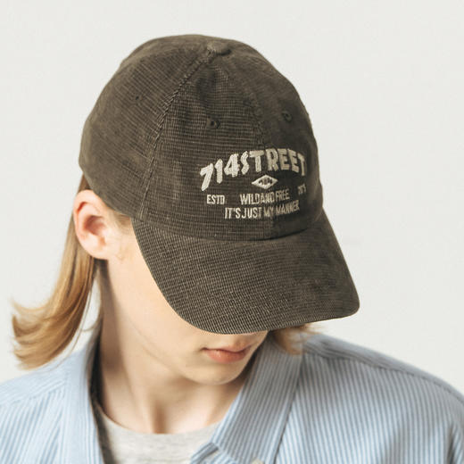 714street夏季新款棒球帽灯芯绒六片帽刺绣logo帽子 商品图3