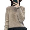 秋季新款2024半高领长袖毛衣女套头格纹宽松针织衫时尚内搭打底衫 商品缩略图4