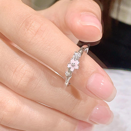 卡蒂罗/KADER 夜光效果 落樱连理枝情侣对戒 浪漫樱花甜蜜温柔可调节发光手饰一对 恋爱频率繁花似锦配饰 925银七夕 商品图12