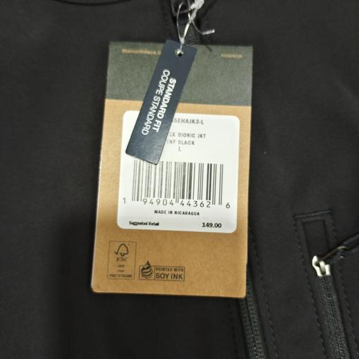 瑕疵The North Face/北面 男士秋冬纯色立领防水防风加绒保暖软壳外套 商品图2
