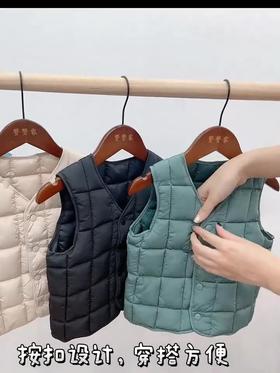儿童双面穿羽绒棉马甲秋冬宝宝内外穿坎肩韩版男女小中童保暖背心