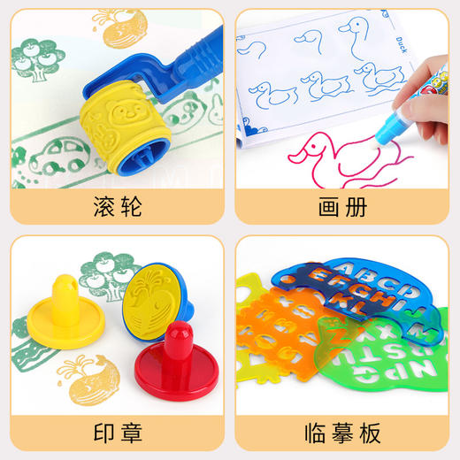 【魔法水画布涂鸦套装大画布，不脏手，反复画】水画布100×80cm 彩色写字毯 神奇水画毯 画垫 儿童水写毯涂鸦垫-QQ 商品图3