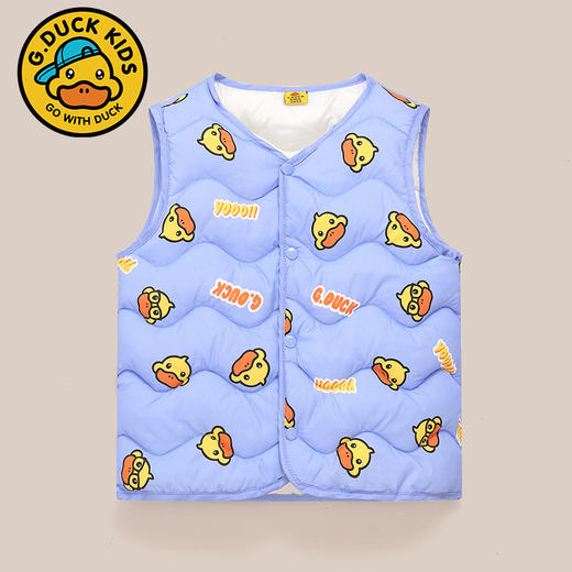 小黄鸭儿童男童女童棉马甲秋冬季中小童宝宝坎肩加厚打底马夹背心 商品图3