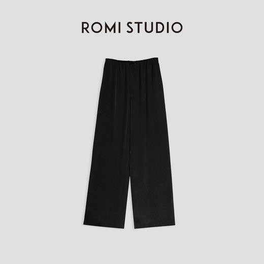 ROMI STUDIO夏日清凉凉 休闲直筒松紧腰垂感拖地百搭休闲裤K3436 商品图0
