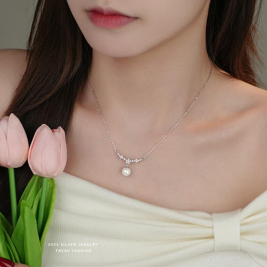 【美人鱼泪】S925银温柔风花朵项链【YXS-A3550】 商品图1