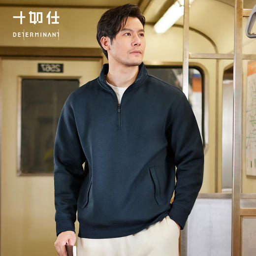 十如仕针织半拉链暖燚绒空气棉保暖卫衣-LS07 商品图5