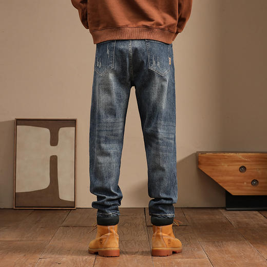 【新款DQ】大依优型大码小脚牛仔裤长裤男舒适休闲简约百搭加肥加大男装潮款 商品图3