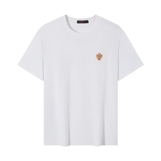 柒牌短袖T恤男2025夏季新品时尚潮流青年龙图案宽松薄款圆领上衣	128T71650 商品图4