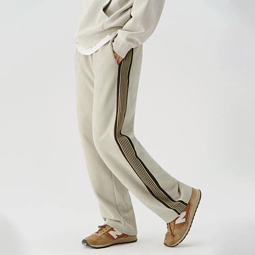 714street麂皮绒织带美式卫裤男士运动裤2024秋季男女同款休闲裤 商品图3