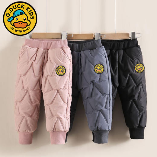 小黄鸭儿童棉裤冬款2024新款中小童宝宝超厚防风裤男女童保暖裤子 商品图2