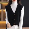 2024春秋叠穿韩版修身简约宽松纯色针织开衫背心毛衣女式马甲外穿 商品缩略图2