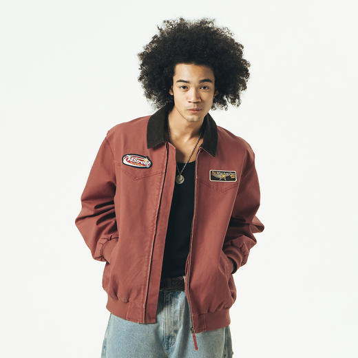 714street美式复古外套男春秋新款翻领上衣潮牌情侣装圣达菲夹克 商品图1