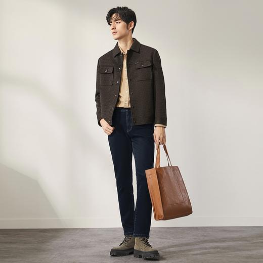 【含莫代尔】柒牌工装翻领夹克男秋冬新款时尚潮流青年茄克衫外套 127K71000 商品图3