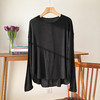 雀说桑蚕丝面膜宽松长袖T恤 女春夏莱赛尔圆领中长款打底衫AL 商品缩略图7