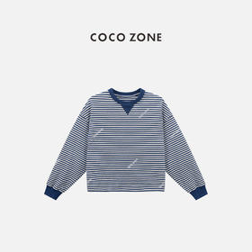 COCO ZONE 100棉时尚慵懒风条纹长袖T恤 CC2C1546