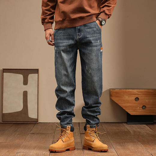 【新款DQ】大依优型大码小脚牛仔裤长裤男舒适休闲简约百搭加肥加大男装潮款 商品图0