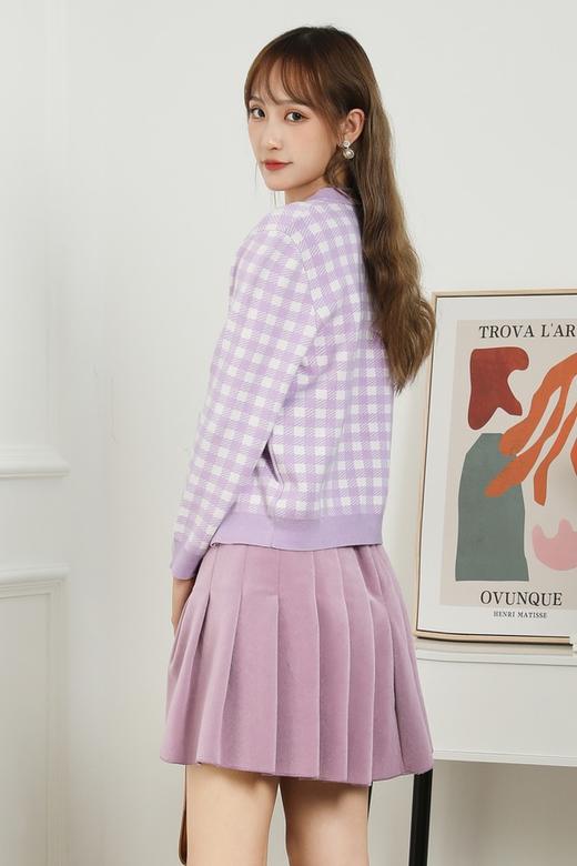 amadella 香芋紫格纹针织开衫 13870 商品图3