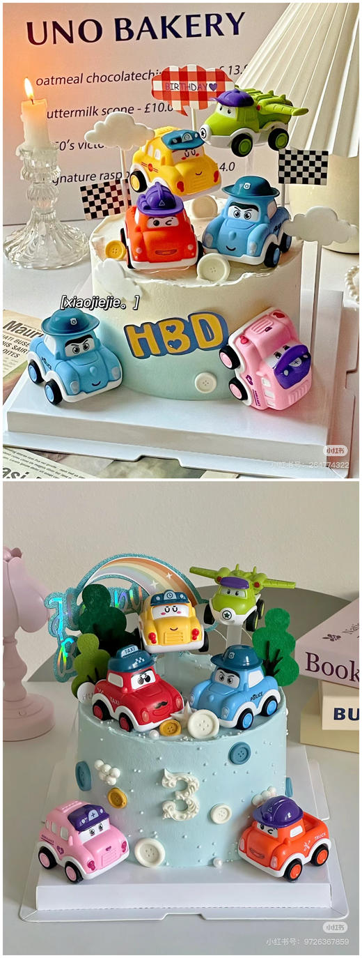 【优品系列】---【Q萌小汽车】二选一，送男孩生日蛋糕 商品图0