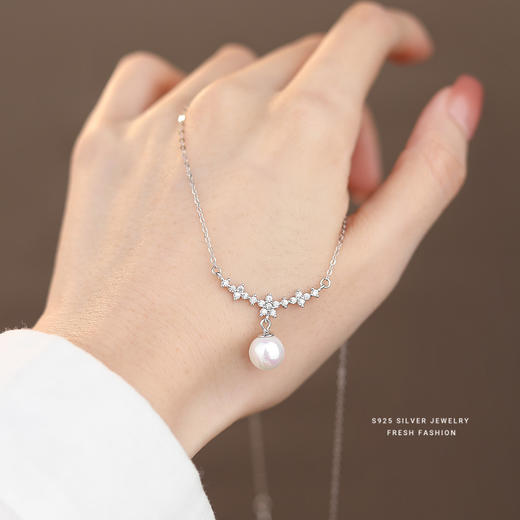 【美人鱼泪】S925银温柔风花朵项链【YXS-A3550】 商品图2