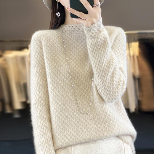 2024秋冬季新款慵懒风法式小众套头针织衫百搭纯色宽松休闲毛衣女 商品图3