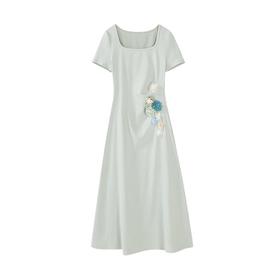 鹿向南 「夏日花期」立体花朵连衣裙 DC02908