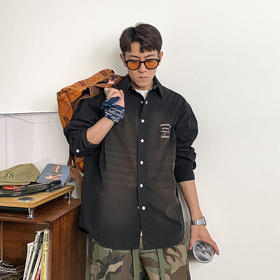 徐太浪痞帅美式渐变长袖衬衫男秋季2024新款潮牌男装休闲衬衣外套