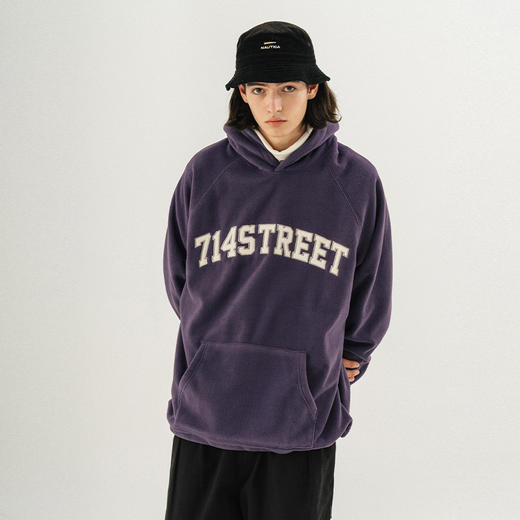 714street美式加绒卫衣男女春秋日系帽衫情侣装连帽摇粒绒外套 商品图1