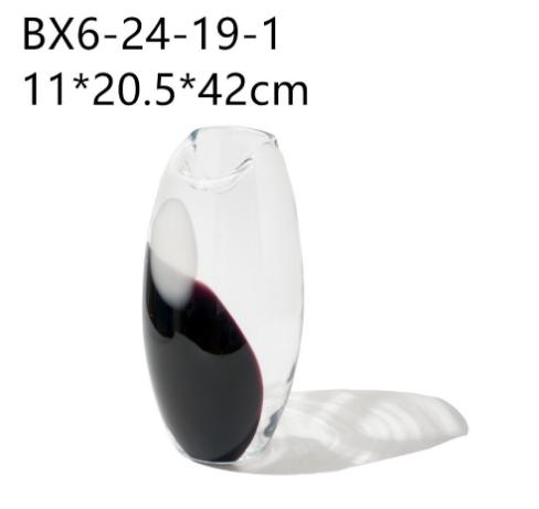 现代大号渐变斑点透明直筒创意炮弹玻璃花瓶大口果盘台面居家饰品 商品图11