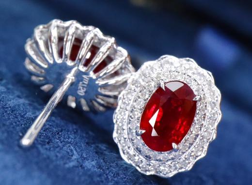 1.49ct 红宝石耳饰 商品图1