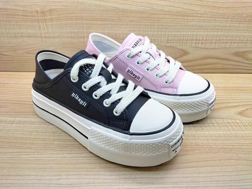 春季新款豪行真皮女鞋23119656平底系带学生休闲板鞋 商品图2