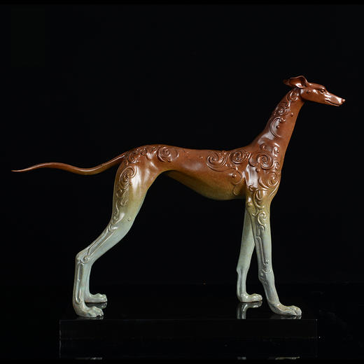 宇达青铜摆件 十二生肖狗《瑞犬纳福》创意装饰 家居工艺摆件  高43cm 商品图3