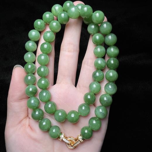 玉美人菲菲*S925-和田玉圆珠项链约10mm 商品图0