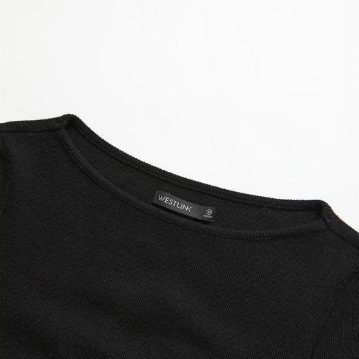 【限时秒杀】西遇法式风连衣裙新款黑色长袖针织衫修身显瘦长裙女12138727 商品图5