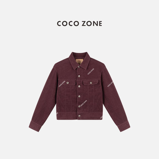 COCO ZONE 100棉复古翻领单排扣外套长袖上衣CC2C1564 商品图0
