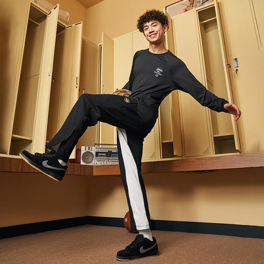 有志者UZIS 美式运动长裤男跑步篮球卫裤复古拼色九分直筒裤[重组 商品图4