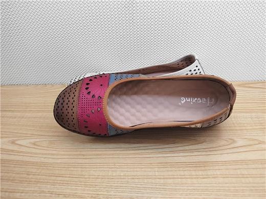 豪行夏季新款23229932真皮休闲低跟复古女鞋凉鞋皮鞋 商品图4