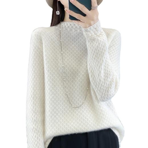 2024秋冬季新款慵懒风法式小众套头针织衫百搭纯色宽松休闲毛衣女 商品图4