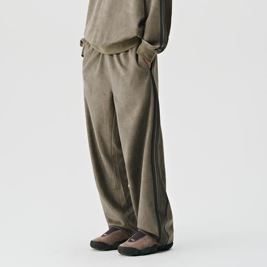 714street麂皮绒织带美式卫裤男士运动裤2024秋季男女同款休闲裤 商品图0