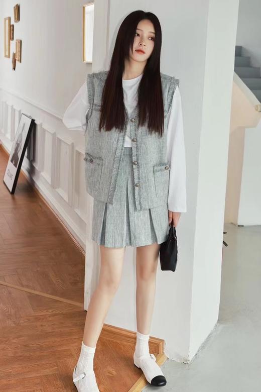 amadella 小香风流苏马甲百褶半裙套装 13818 商品图5