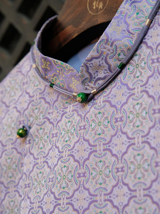 盛唐婧 |紫云中式国风宋锦琵琶襟马甲 商品图2