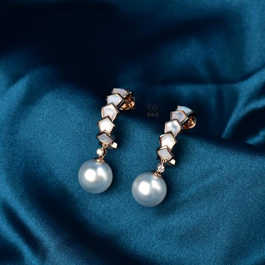 【步步高升】时尚贝母珍珠耳坠-ZZ12404107 商品图1