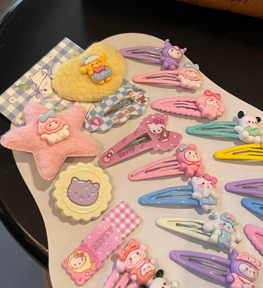 【家居百货】到手足足21件套‼️仅9.9包邮‼️  家里女鹅必入三丽鸥系列儿童小发夹 商品图3
