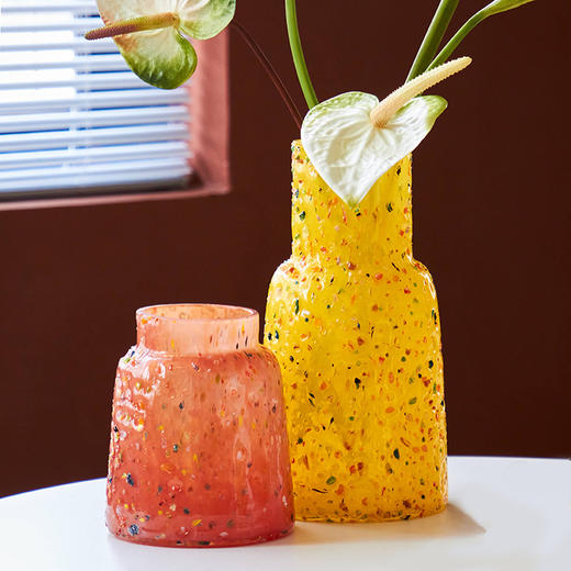 北欧创意轻奢彩点玻璃花瓶客厅居家餐桌电视柜鲜花家居台面花瓶 商品图1