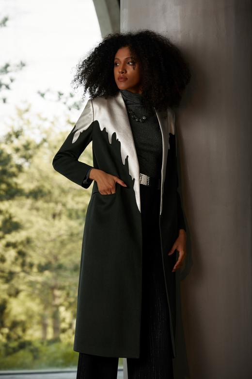 SAFICOO 复古优雅 简约大气 拼接式大衣 商品图2