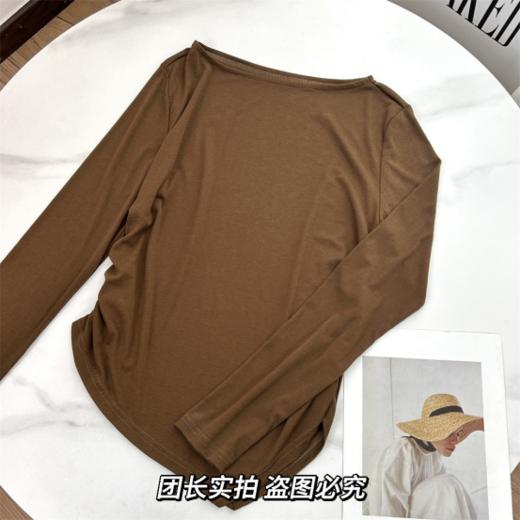 冲冲冲🔥早秋牛货‼️49.9抢【初秋新款】抽褶收腰天鹅颈一字领莱赛尔上衣2446款🌈 🇫🇷法国高端客供‼️门店同款，直播间一夜卖爆5000+件 商品图5